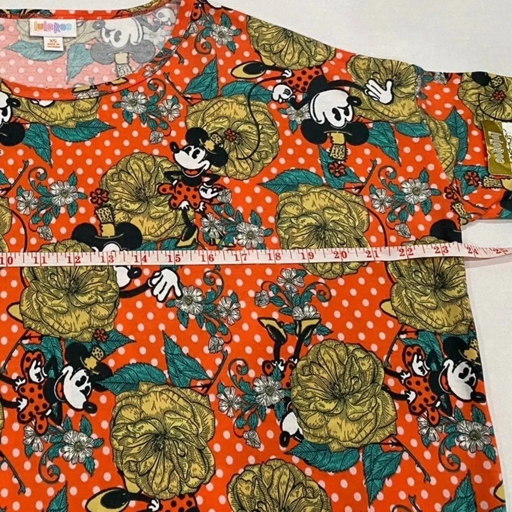 LuLaRoe DISNEY Shirt Sz XS/S US 2-6 Minnie Mouse Short Sleeve Tunic Top NWT
